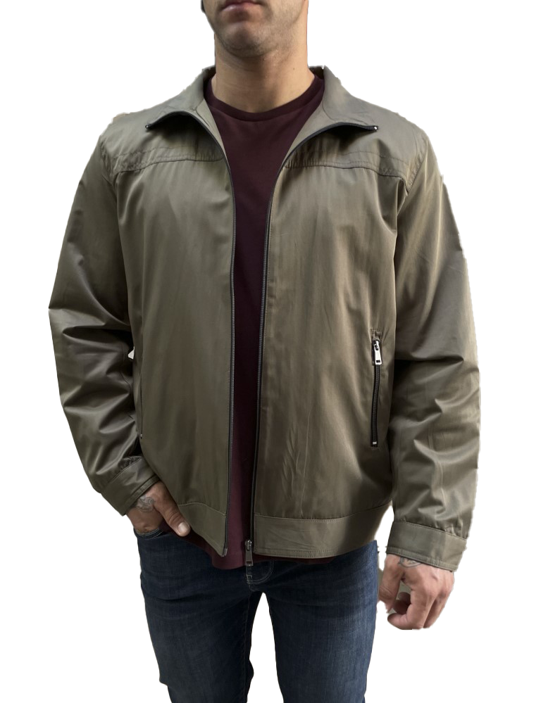 Ανδρικό χακί Jacket με γιακά D18052X φωτογραφία